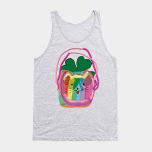 St Patricks Day Shamrock Cat Tank Top